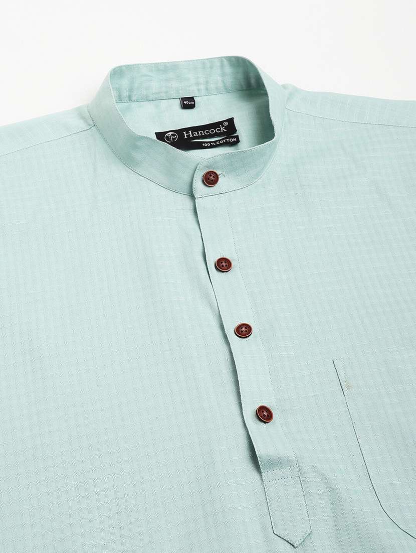 men mandarin neck long sleeve short kurta - 22069387 -  Standard Image - 5