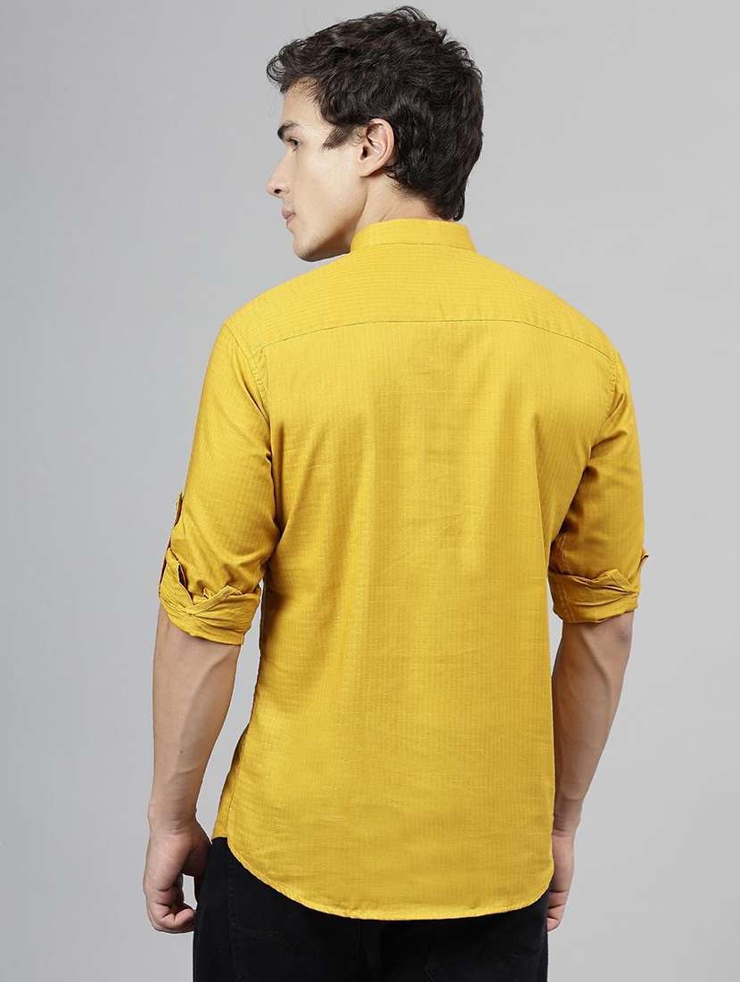 men mandarin neck long sleeve short kurta - 22069388 - Standard Image - 3