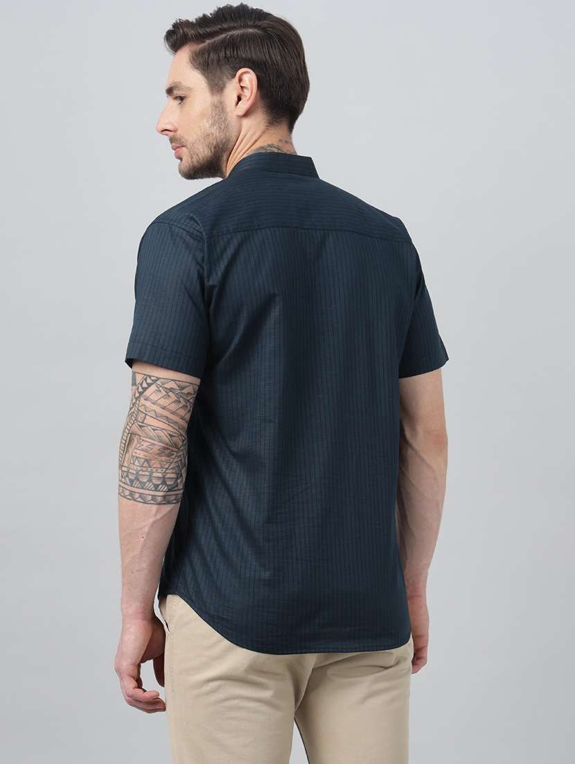 men mandarin neck short sleeve short kurta - 22069398 -  Standard Image - 3