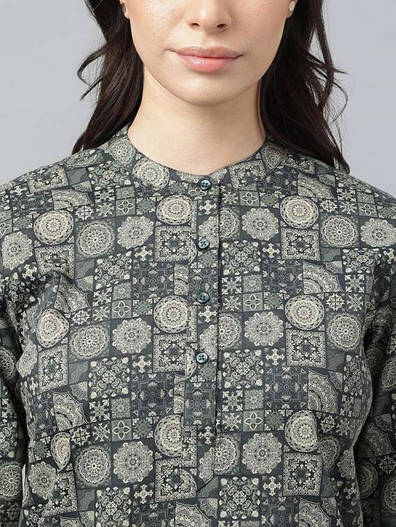 women printed long sleeve regular top - 22069407 - Standard Image - 3