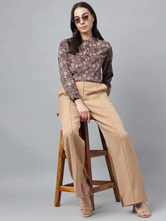 women printed long sleeve regular top - 22069409 -  Standard Image - 3