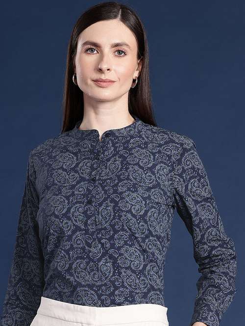 women printed long sleeve regular fit top - 22069431 -  Standard Image - 0