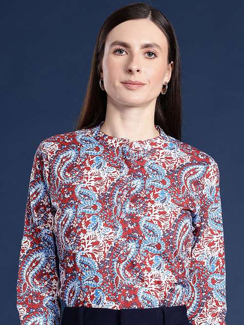 women printed long sleeve regular fit top - 22069433 -  Standard Image - 0
