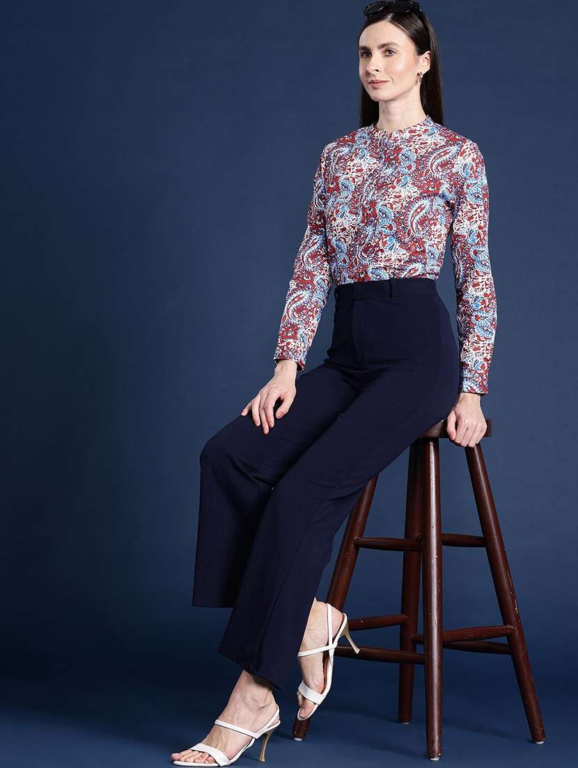 women printed long sleeve regular fit top - 22069433 - Standard Image - 3