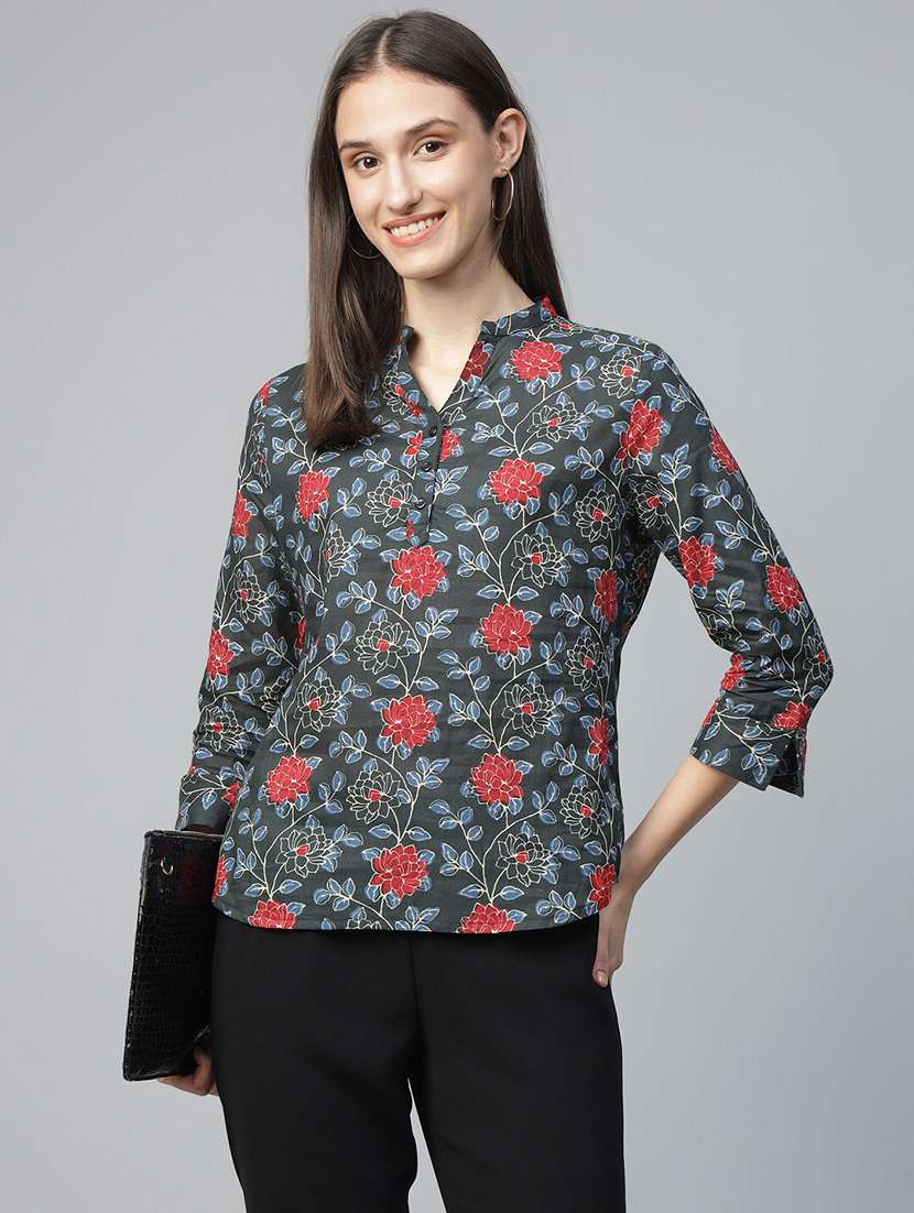 women printed long sleeve regular fit top - 22069434 -  Zoom Image - 0