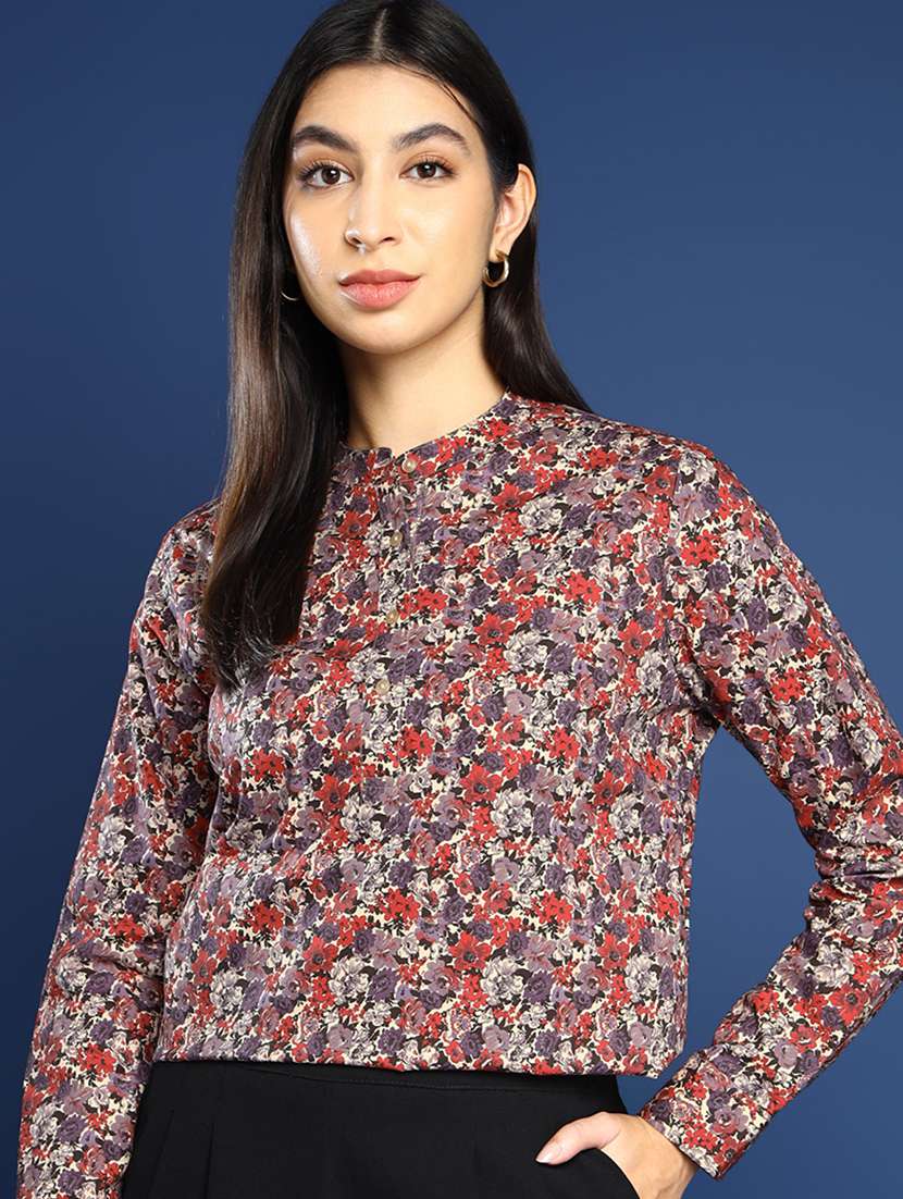 women printed long sleeve regular fit top - 22069441 - Zoom Image - 0