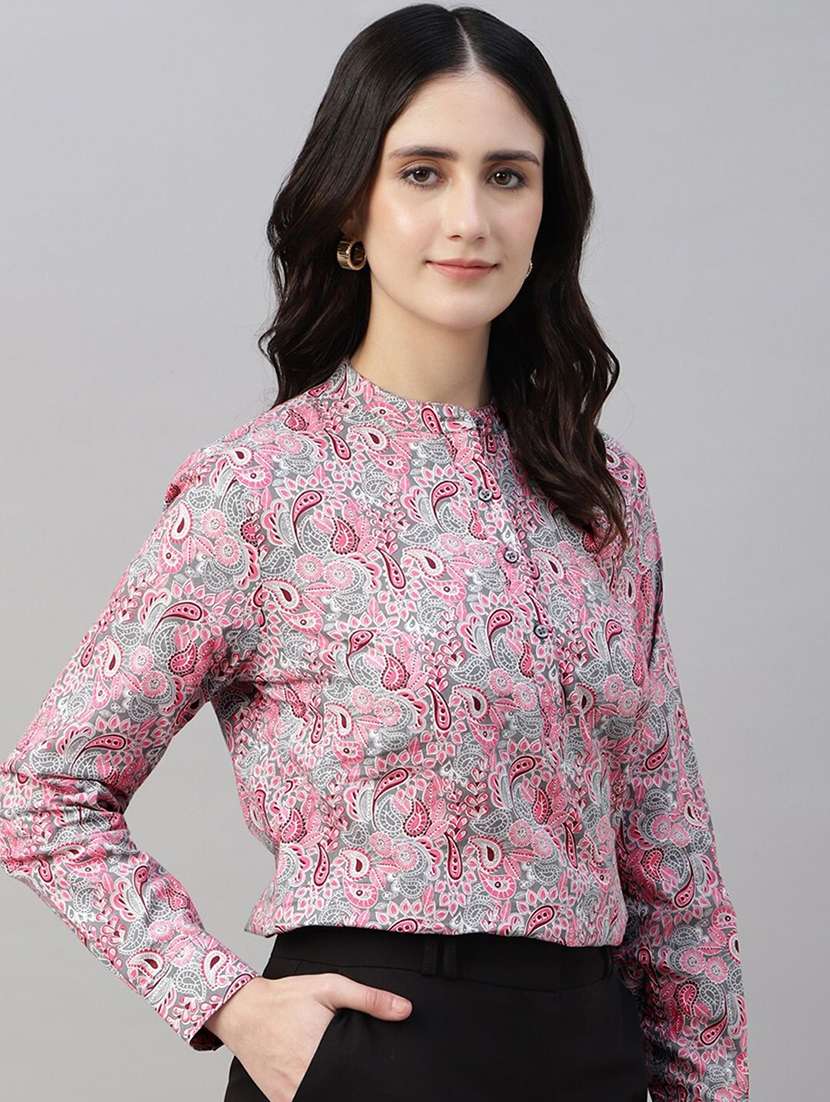 women printed long sleeve regular fit top - 22069447 - Zoom Image - 0