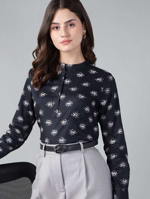 women printed long sleeve regular fit top - 22069450 -  Standard Image - 0