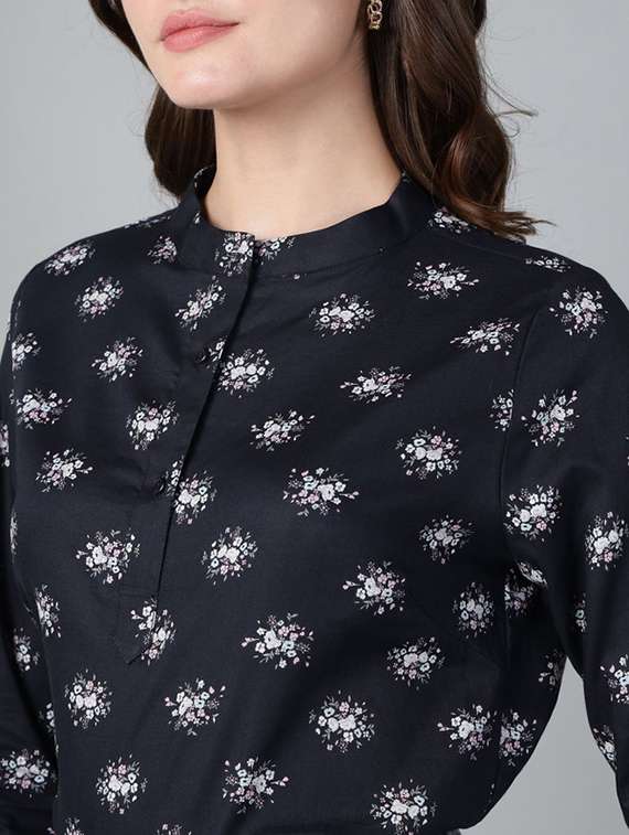 women printed long sleeve regular fit top - 22069450 - Standard Image - 3
