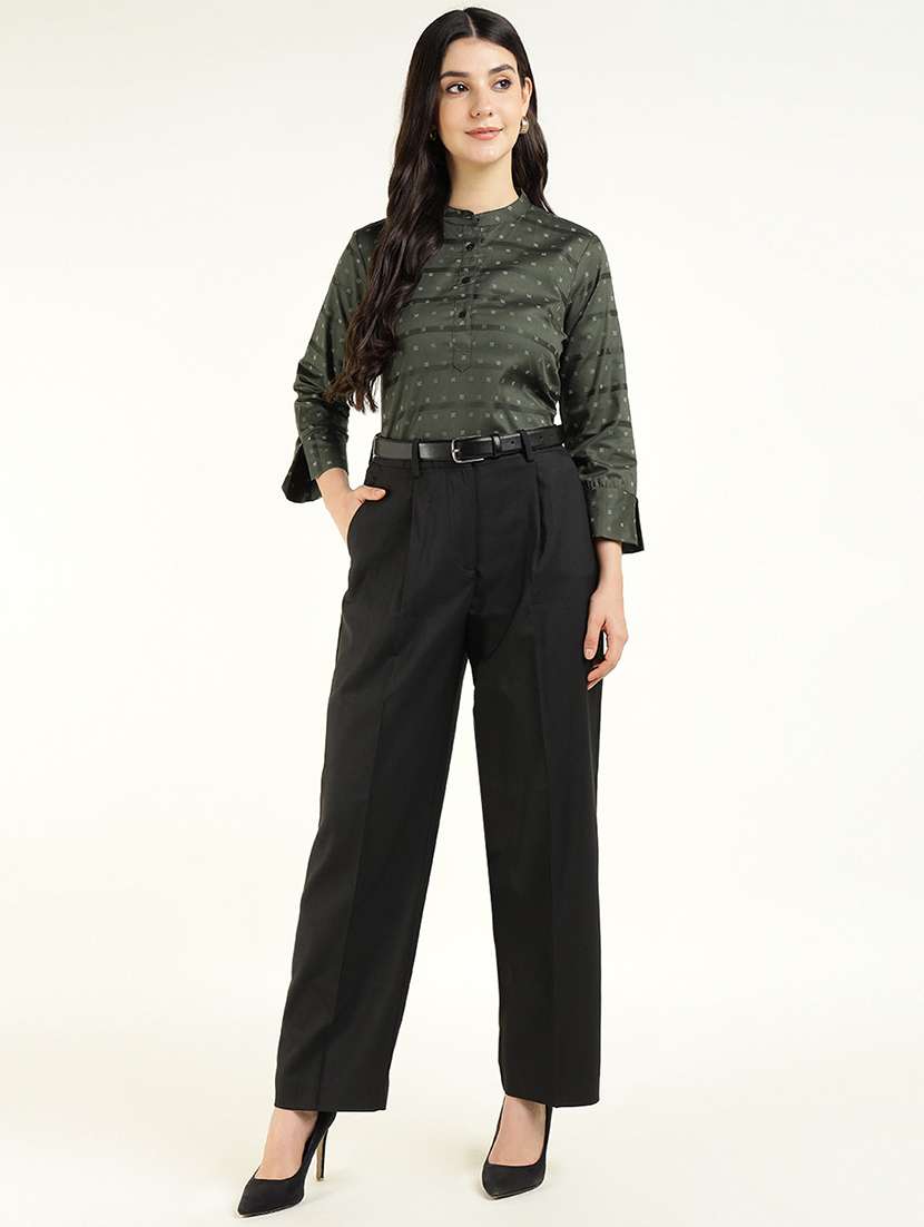 women printed three quarter sleeve regular fit top - 22069457 -  Standard Image - 3