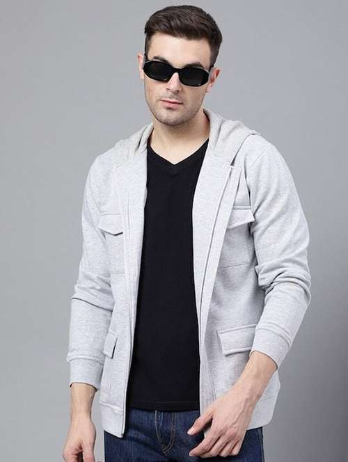 men solid long sleeve hooded sweatshirt - 22069466 -  Standard Image - 0