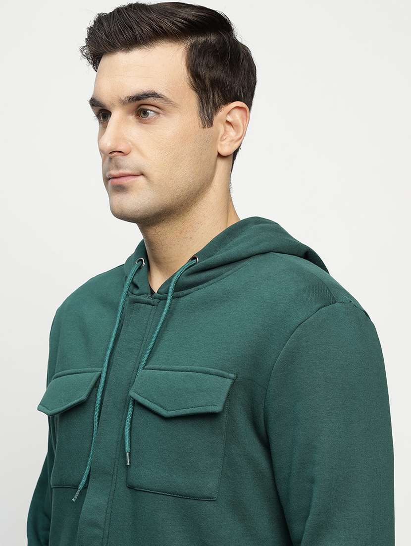 men solid long sleeve hooded sweatshirt - 22069478 -  Standard Image - 3