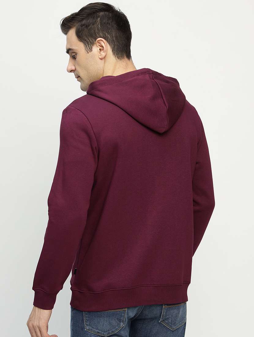 men solid long sleeve hooded sweatshirt - 22069480 -  Standard Image - 3