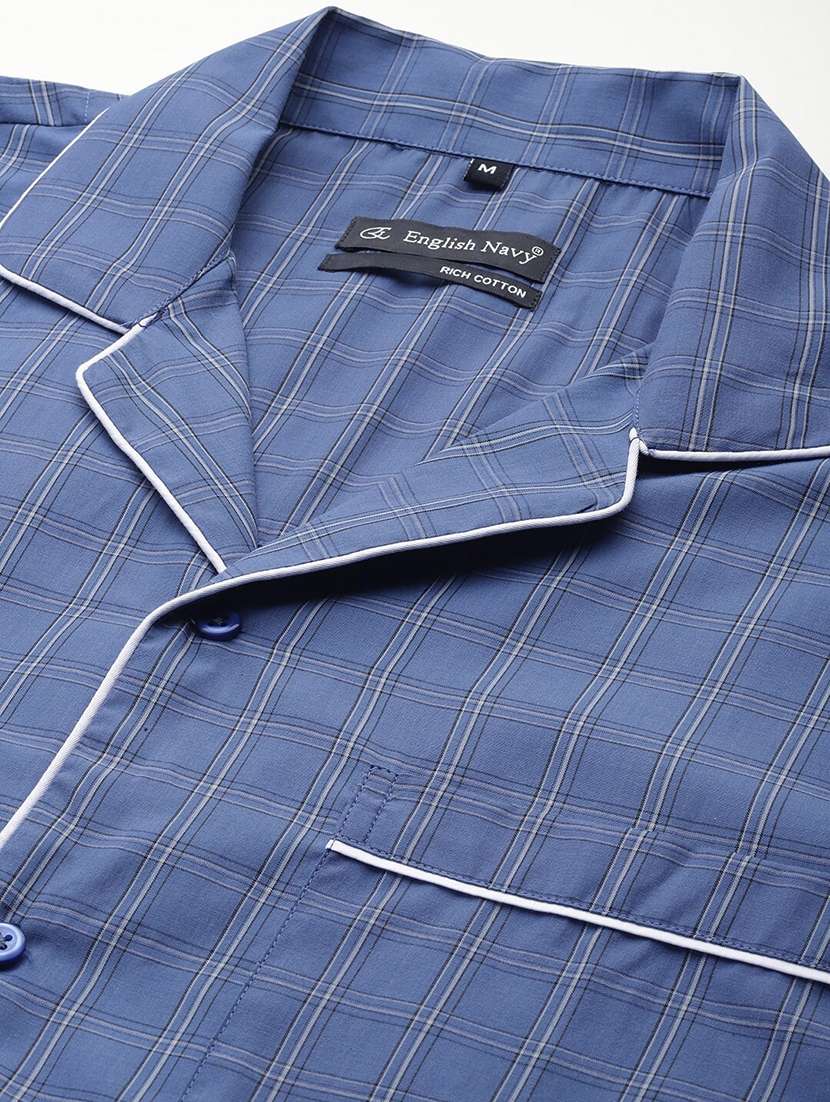men checkered long sleeve nightwear set - 22069520 - Standard Image - 3