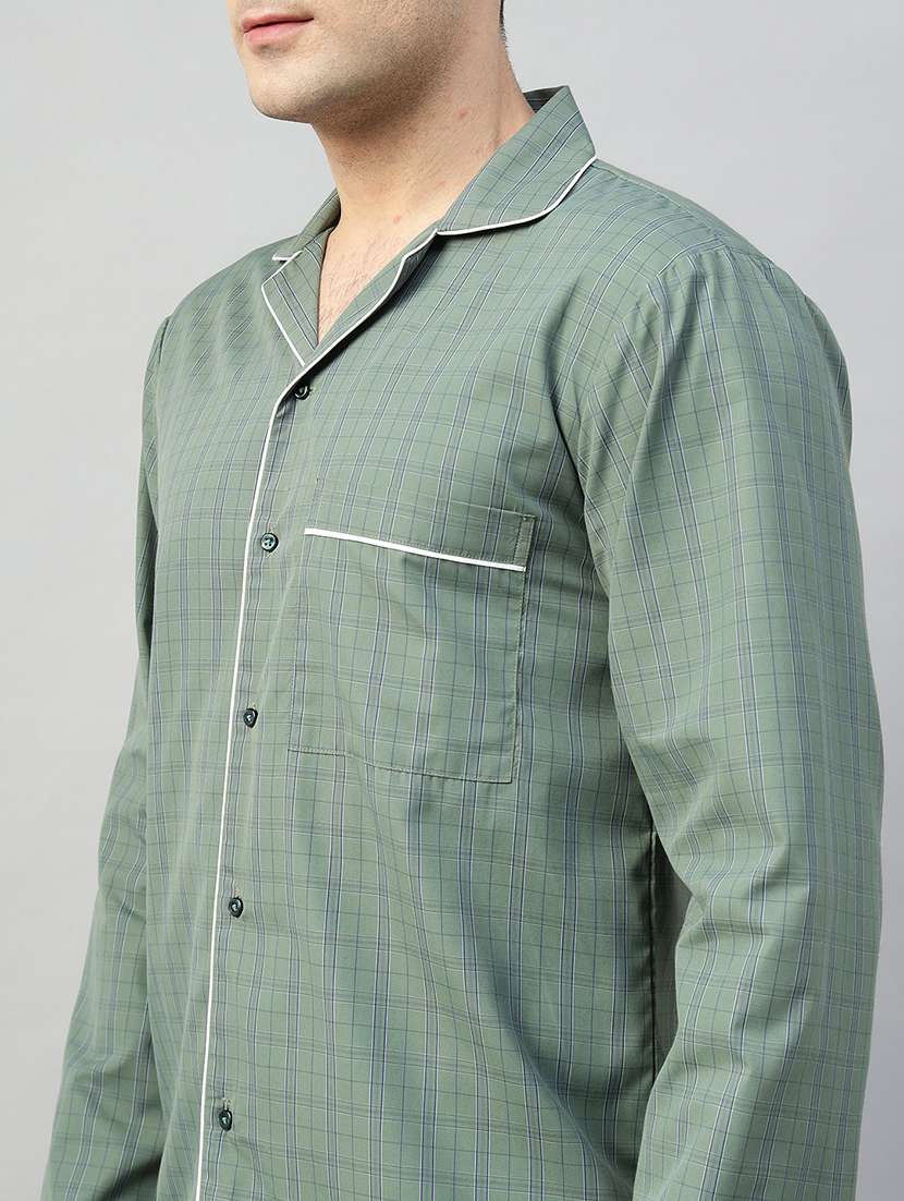 men checkered long sleeve nightwear set - 22069527 - Standard Image - 3