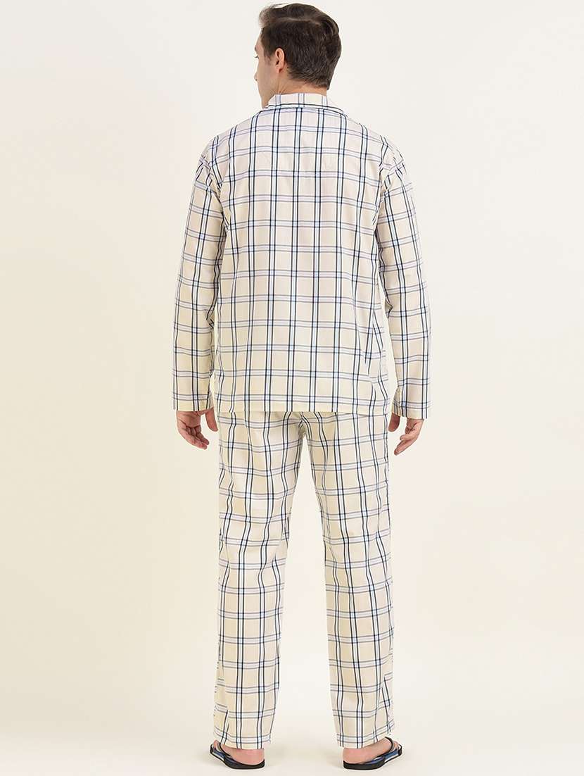 men checkered long sleeve nightwear set - 22069532 - Standard Image - 3
