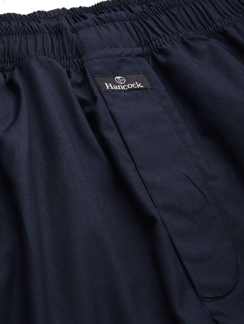 men navy blue solid long sleeve sleepwear set - 22069536 - Standard Image - 3