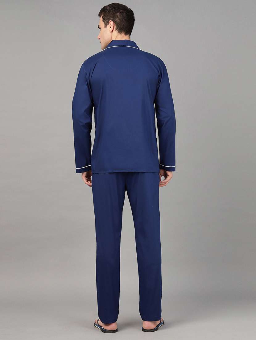 men solid long sleeve sleepwear set - 22069537 -  Standard Image - 3