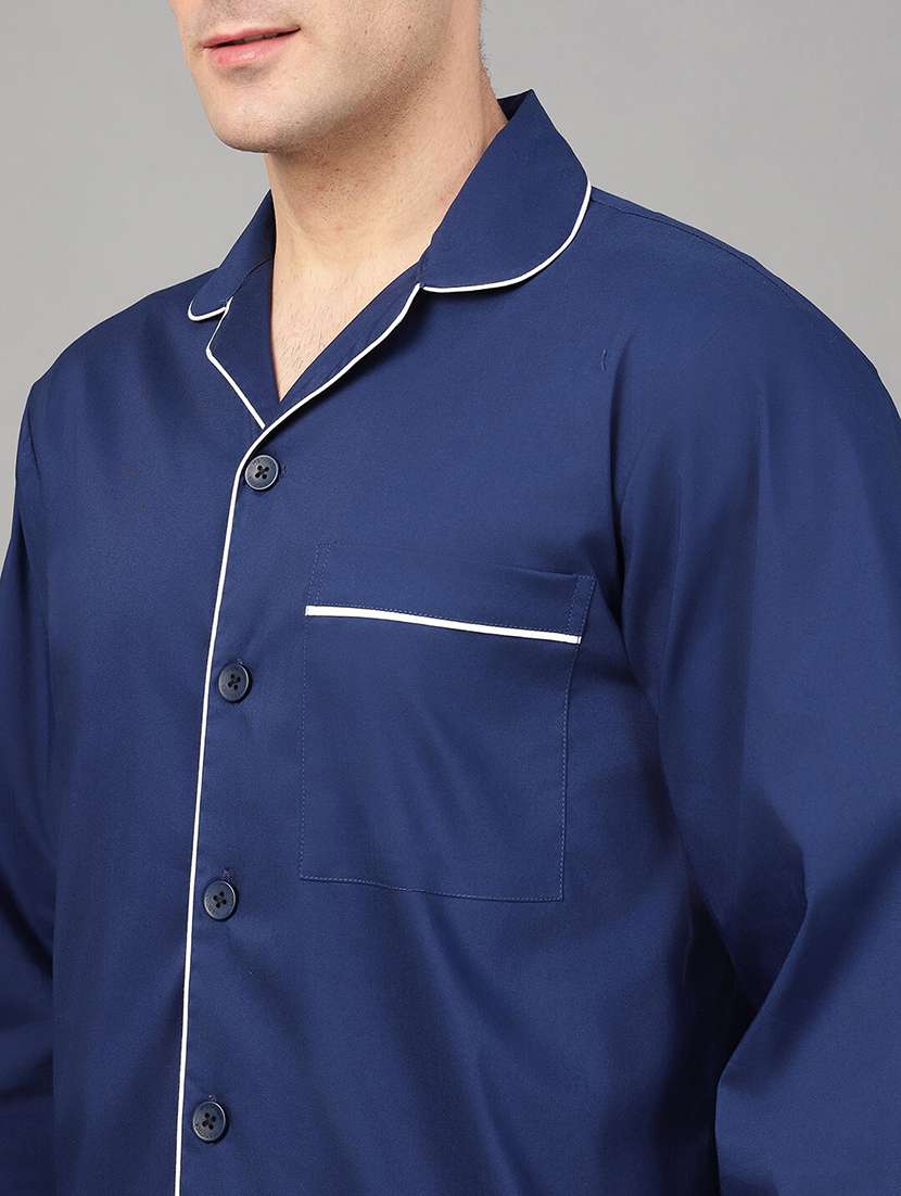 men solid long sleeve sleepwear set - 22069537 -  Standard Image - 5