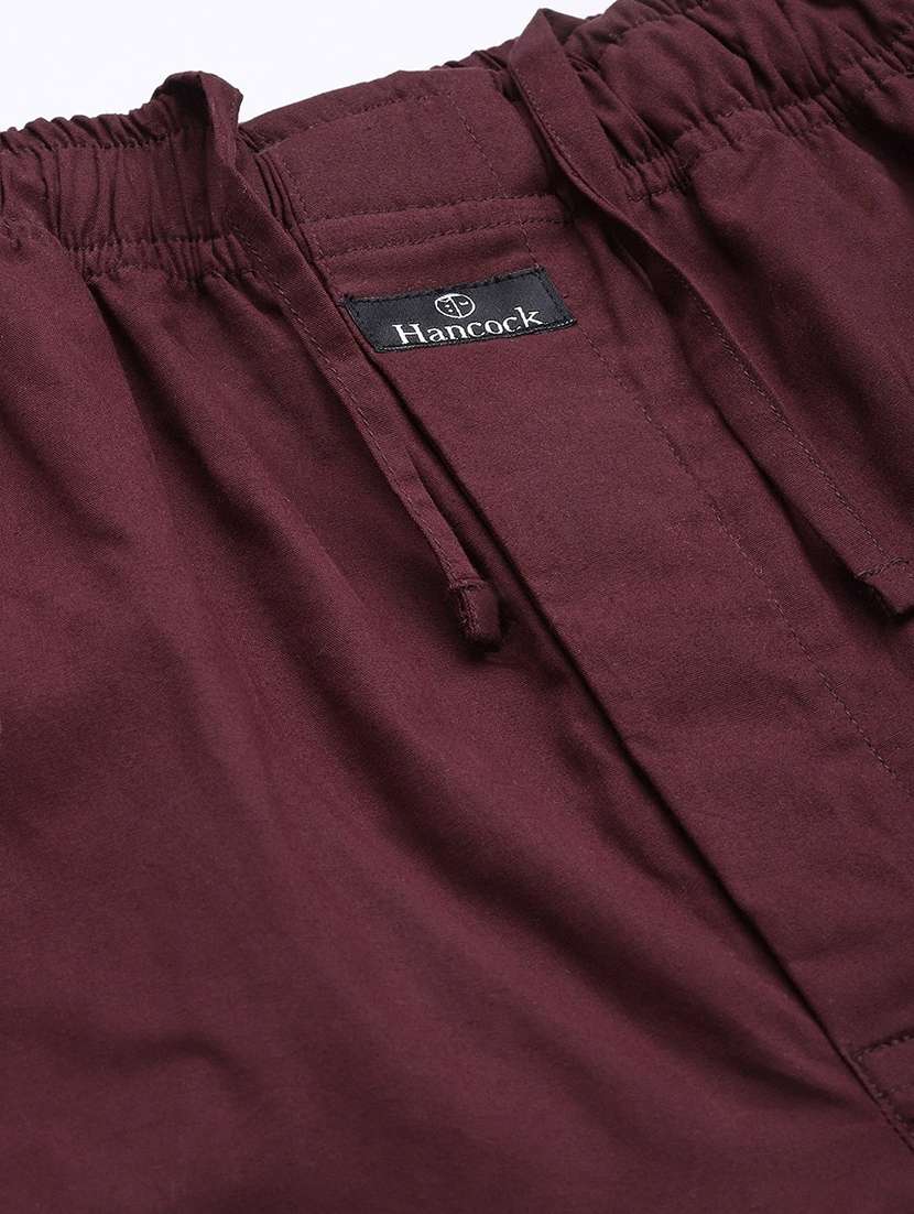 men maroon solid long sleeve sleepwear set - 22069539 -  Standard Image - 5