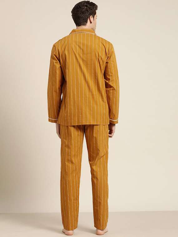 men striped long sleeve sleepwear set - 22069545 - Standard Image - 3