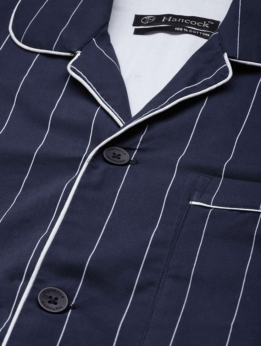 men striped long sleeve sleepwear set - 22069546 -  Standard Image - 3