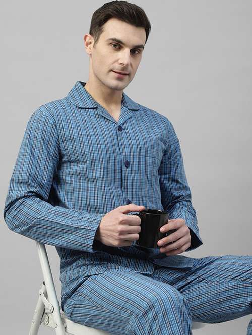 Men Printed Long Sleeve Sleepwear Set