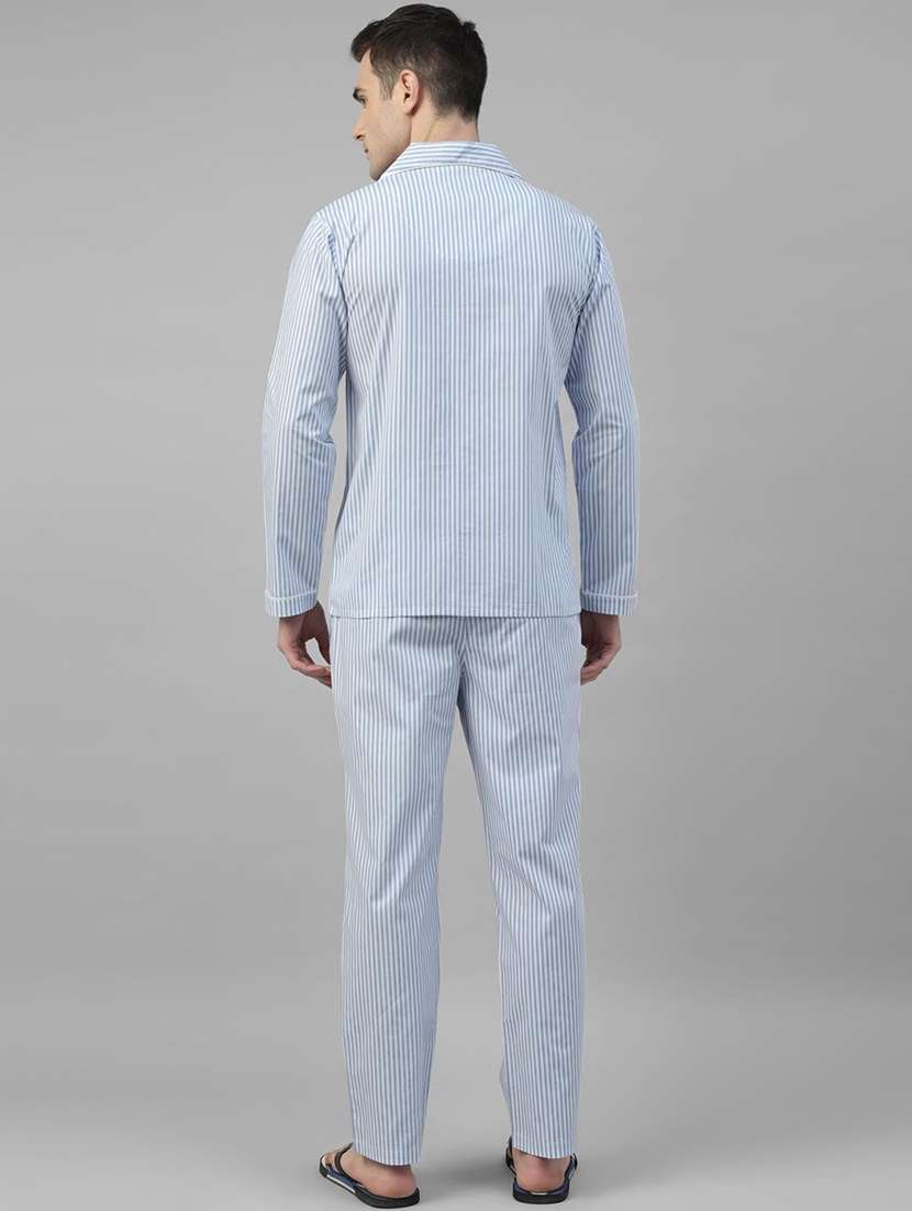 men striped long sleeve sleepwear set - 22069555 -  Standard Image - 5