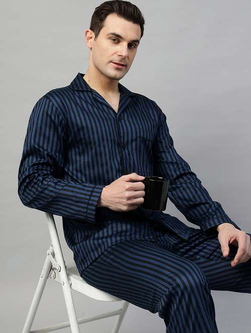 men striped long sleeve sleepwear set - 22069570 -  Standard Image - 0