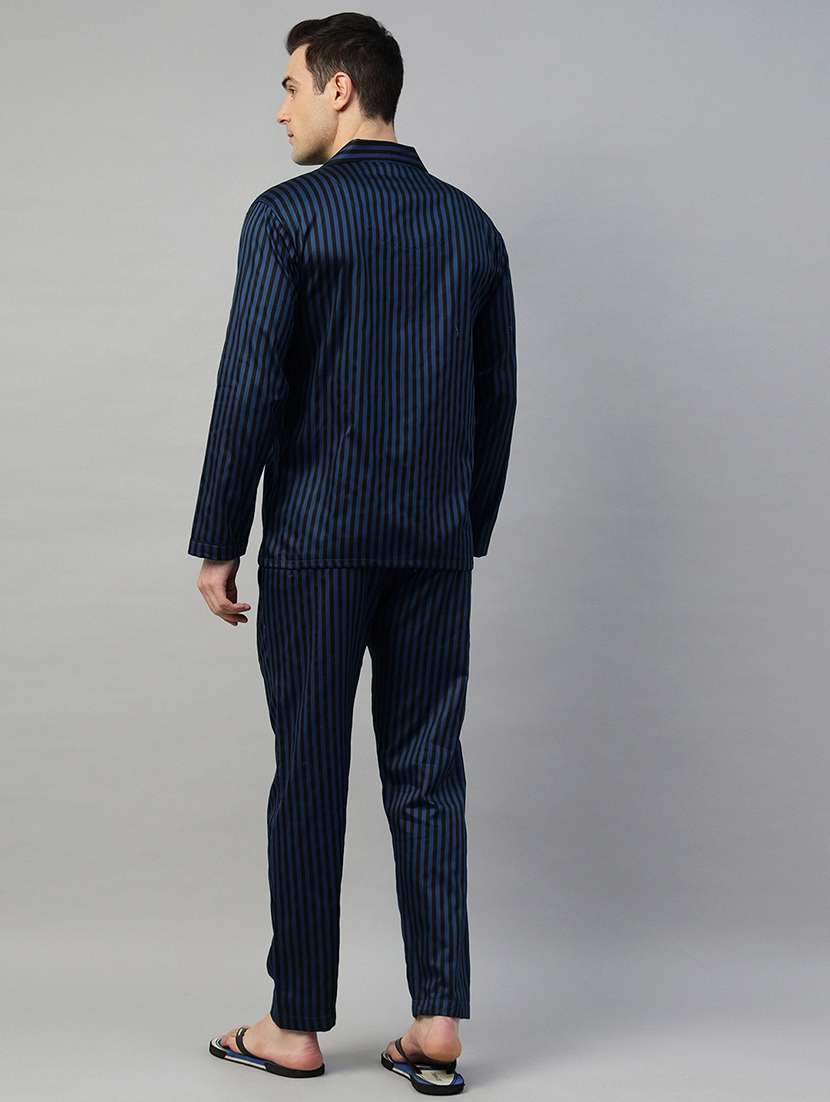 men striped long sleeve sleepwear set - 22069570 - Standard Image - 3
