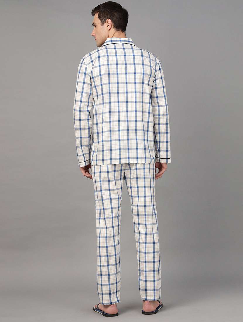 men checkered long sleeve sleepwear set - 22069573 -  Standard Image - 3