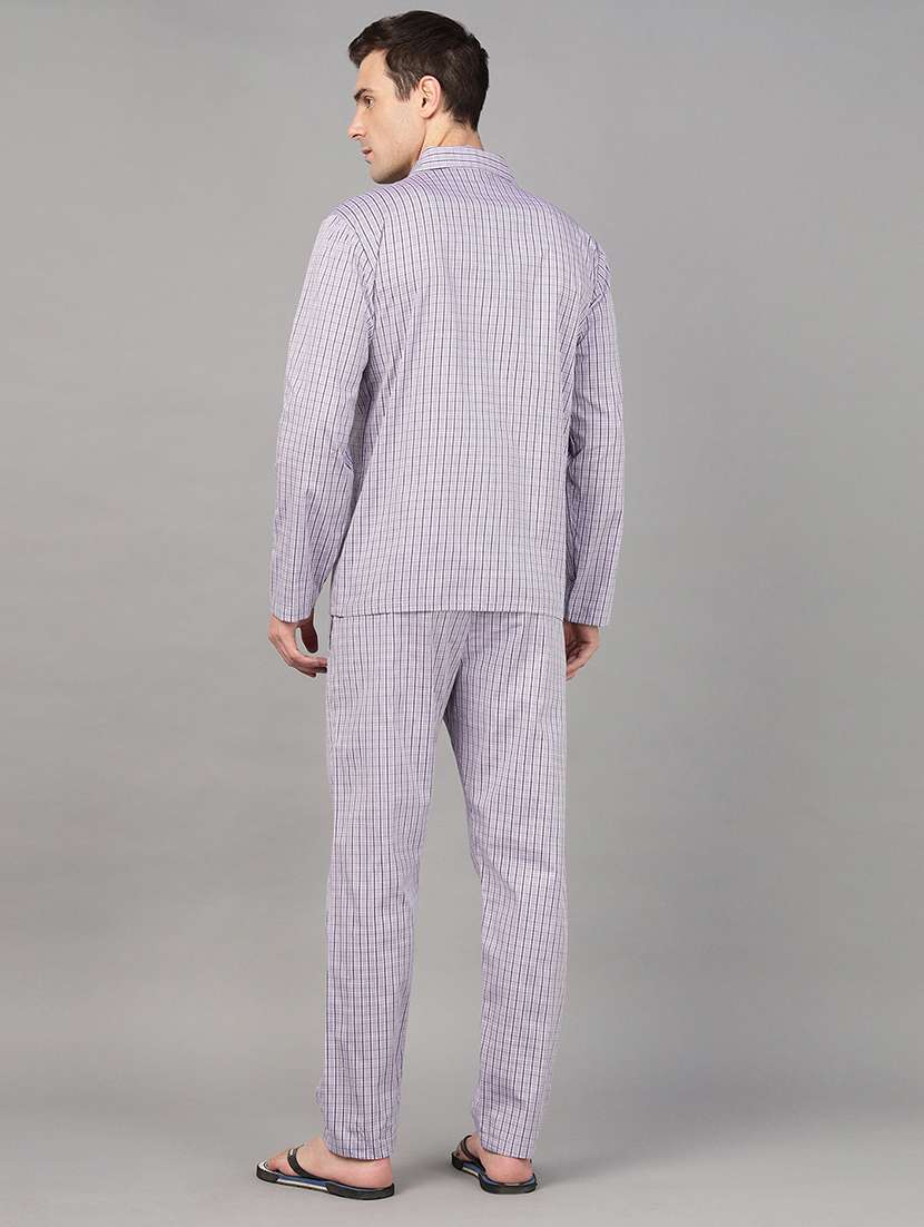 men checkered long sleeve sleepwear set - 22069576 - Standard Image - 3