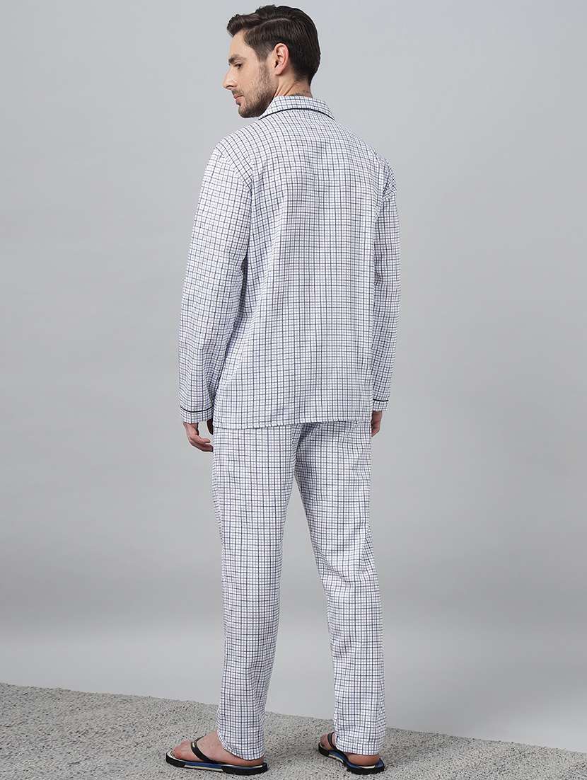 men checkered long sleeve sleepwear set - 22069577 -  Standard Image - 3