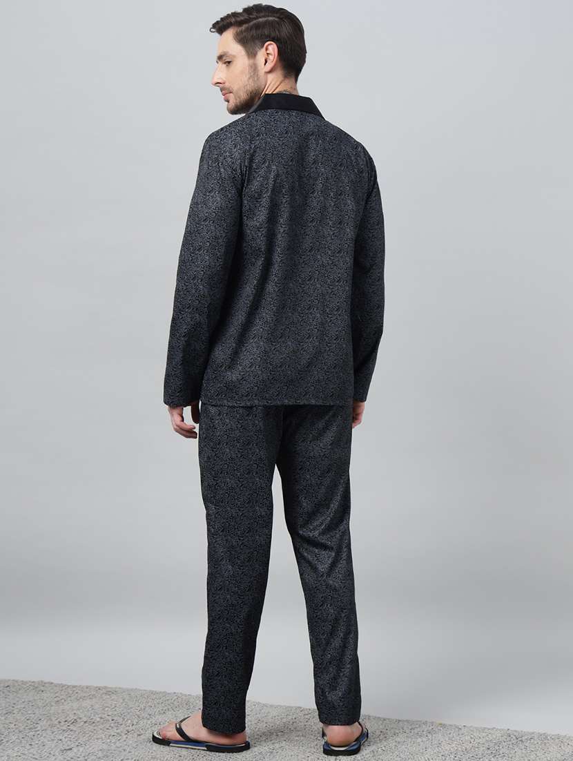 men printed long sleeve sleepwear set - 22069579 -  Standard Image - 3