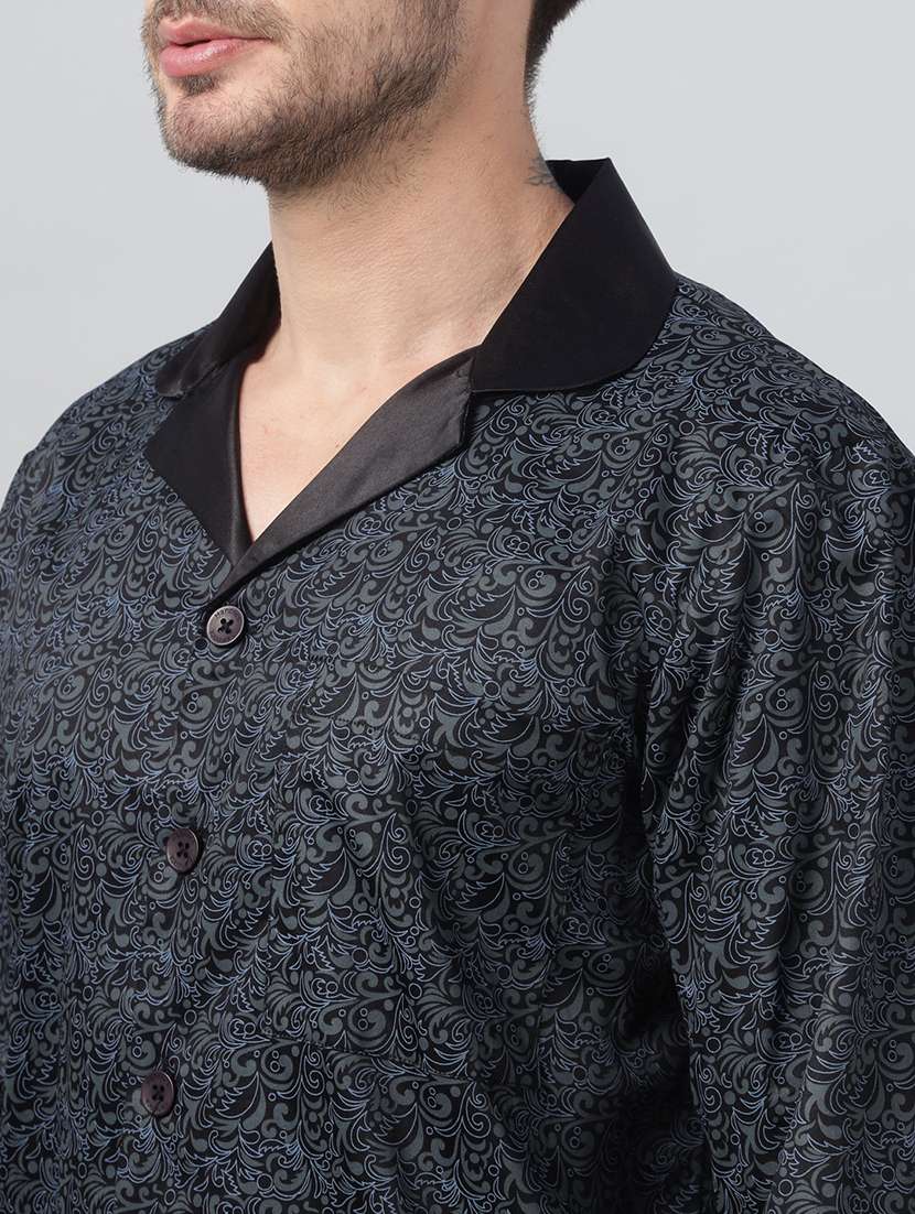 men printed long sleeve sleepwear set - 22069579 -  Standard Image - 5