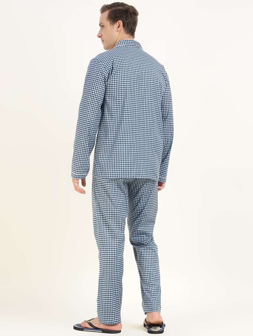 men checkered long sleeve sleepwear set - 22069581 - Standard Image - 3