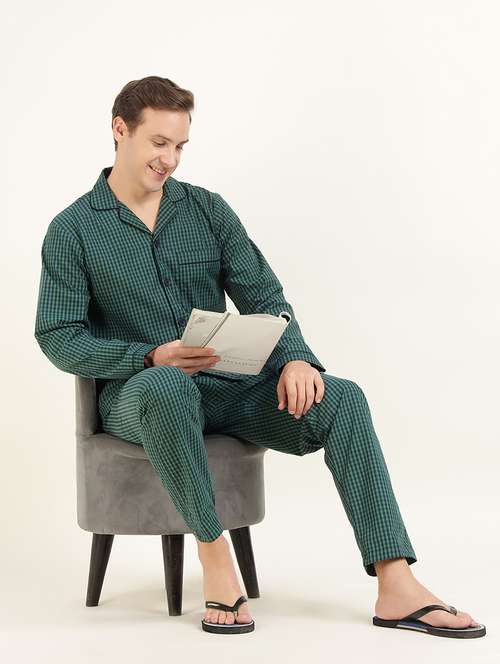 men checkered long sleeve sleepwear set - 22069584 - Standard Image - 0