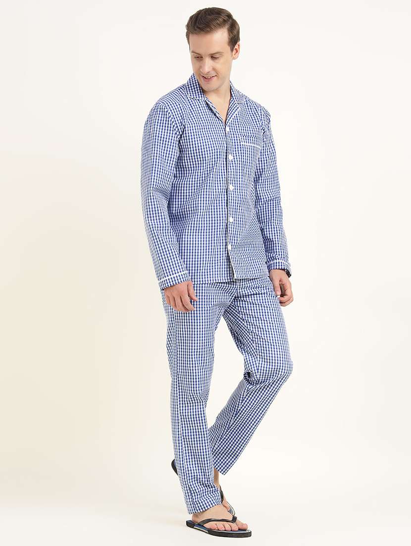 men checkered long sleeve sleepwear set - 22069585 - Standard Image - 3