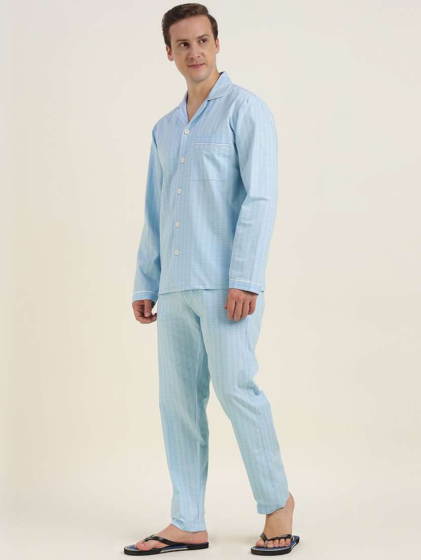 men checkered long sleeve sleepwear set - 22069587 - Standard Image - 3