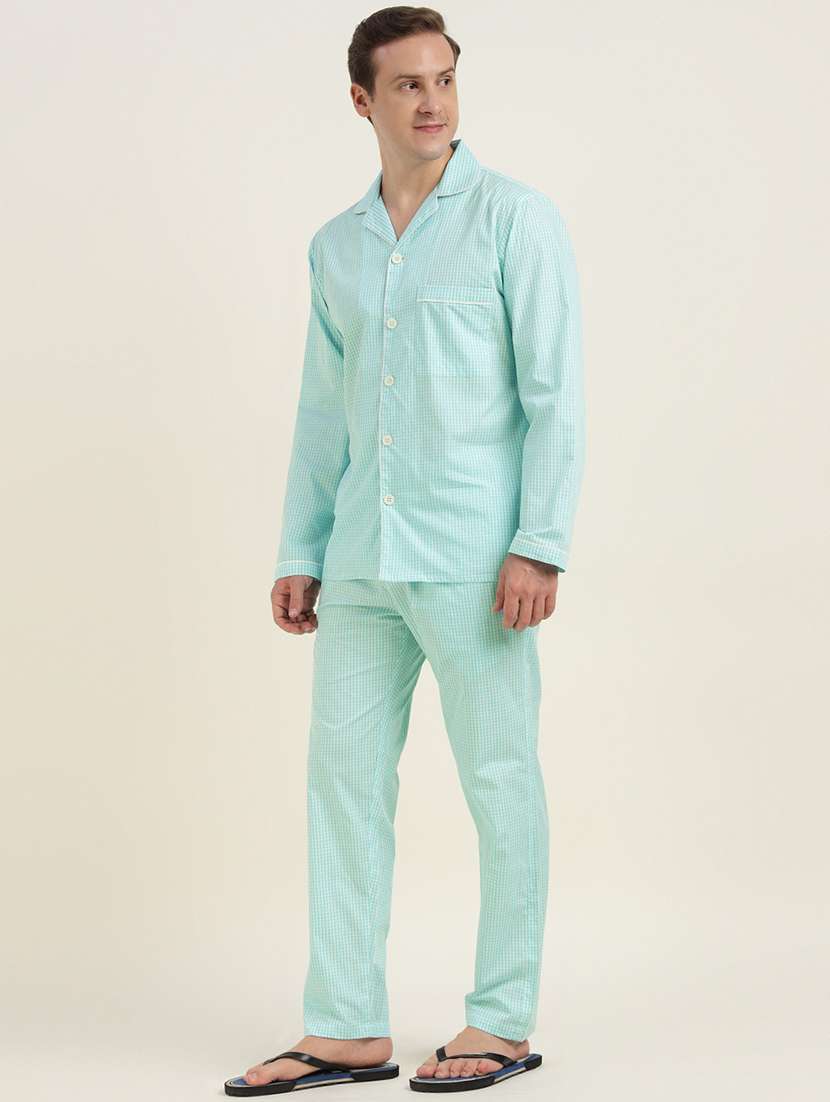 men checkered long sleeve sleepwear set - 22069588 - Standard Image - 3
