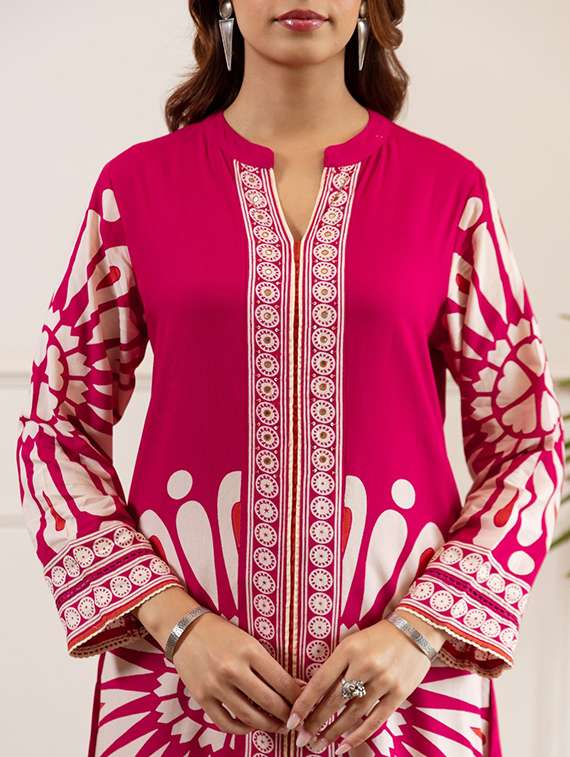 women printed long sleeve ethnic co-ord set - 22069615 - Standard Image - 5