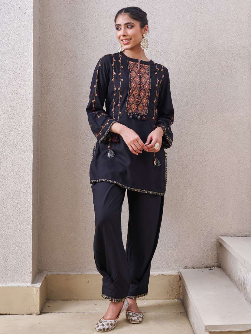 women embroidered long sleeve ethnic co-ord set - 22069624 -  Zoom Image - 0