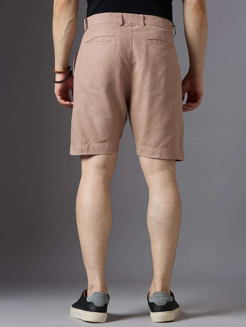 men self design mid rise regular fit shorts - 22069676 - Standard Image - 3