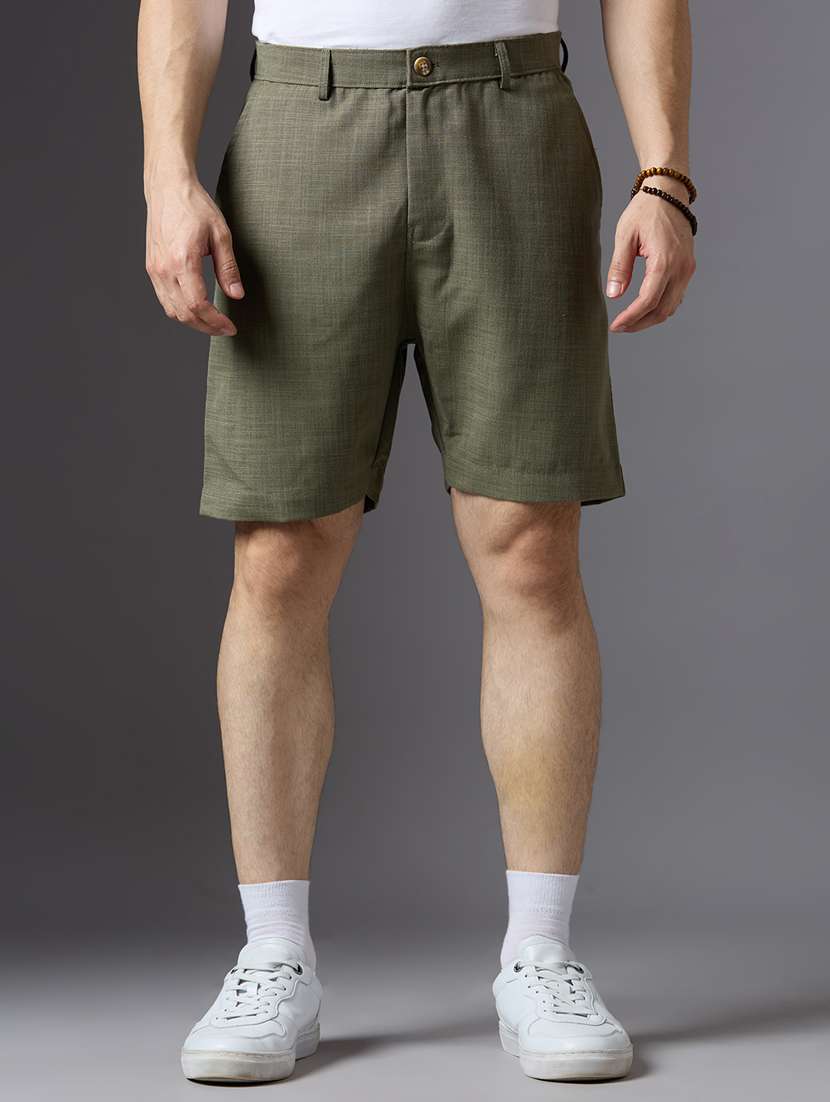 men self design mid rise regular fit shorts