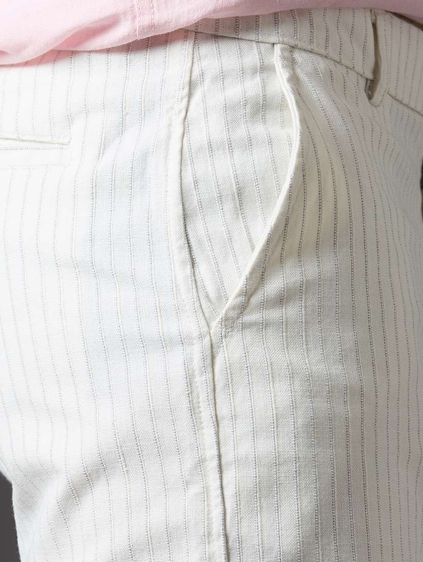 men striped mid rise regular fit shorts - 22069689 - Standard Image - 5