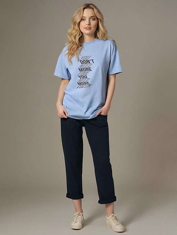 women printed short sleeve oversized t-shirt - 22069794 -  Standard Image - 3
