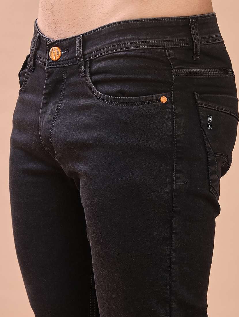 men plain mid rise full length slim fit jeans - 22069858 -  Standard Image - 5