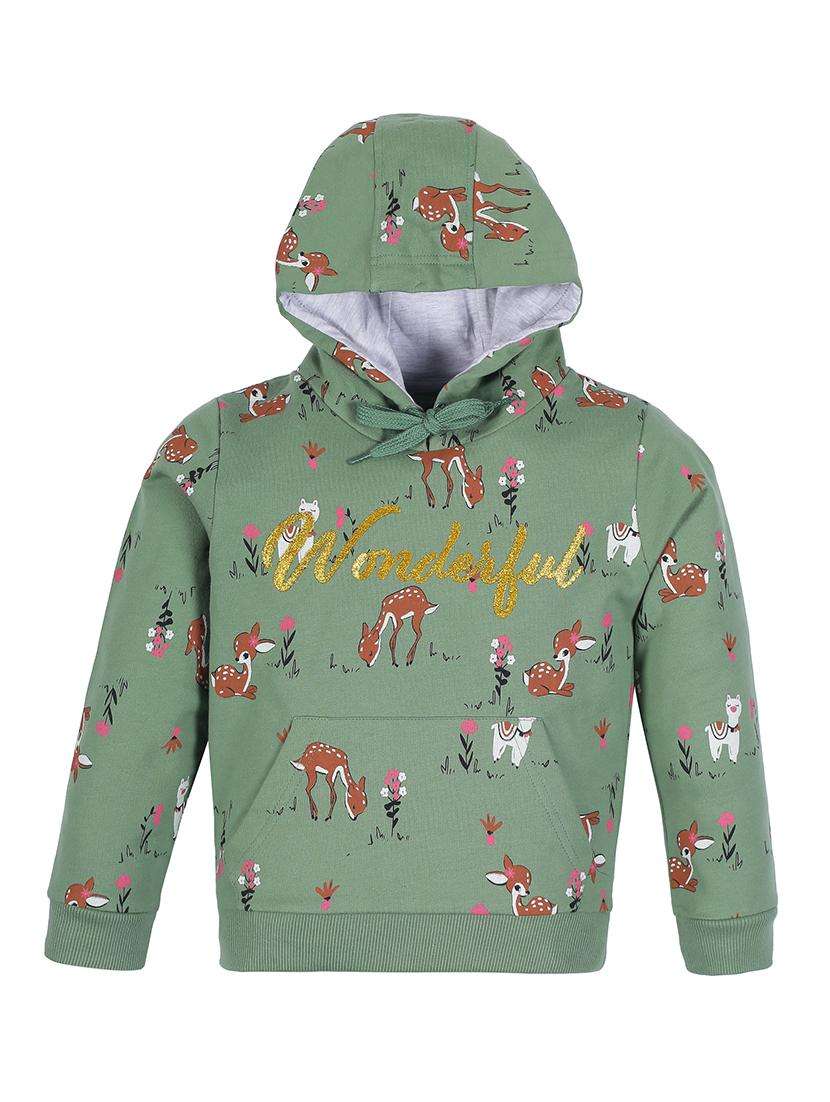 boys printed long sleeve hooded sweatshirt