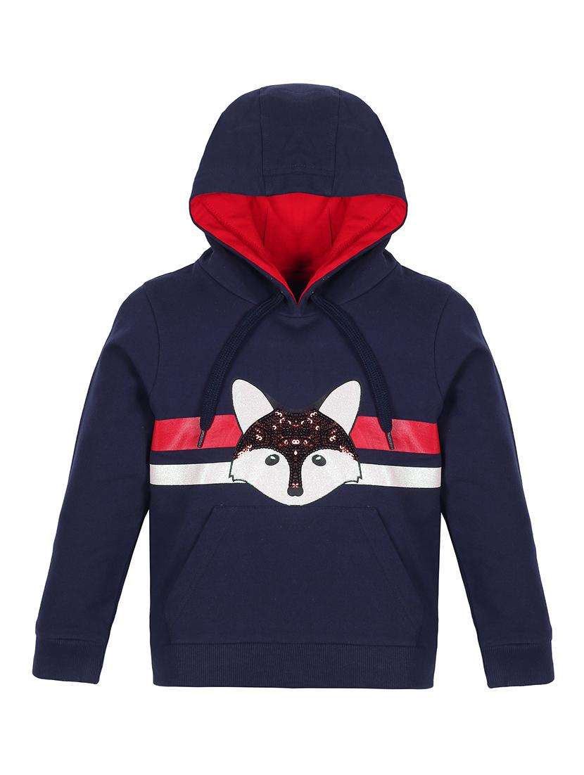 boys printed long sleeve hooded sweatshirt