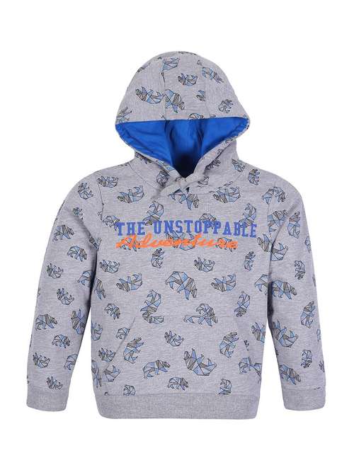 boys printed long sleeve hooded sweatshirt - 22070385 -  Standard Image - 0